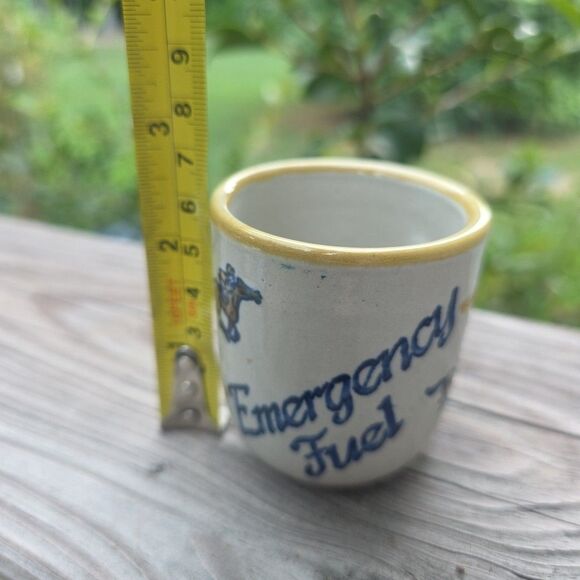LOUISVILLE STONEWARE "Emergency Fuel" Shot Glass Racehorses Made In Kentucky VTG - Picture 5 of 5